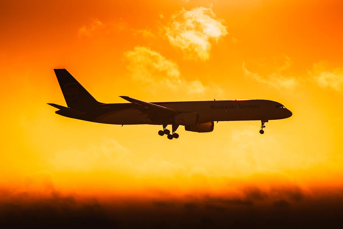 Cargo plane in flight